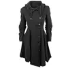 S-5XL Fashion Women Tops Long Medieval Trench Coat Stand Collar Irregular Gothic Winter Coat Elegant Women Coat