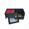 Luxury Gold logo Black Square Chocolate Hat Box Carton Rose Flower Box