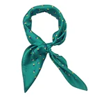 Fashion elegant square multi printed silk feeling women scarf lady dress silk kerchief wholesale
