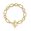 2019 New Arrival 18K Gold Plated Twisted Rope Link Chain Clasp Bracelet