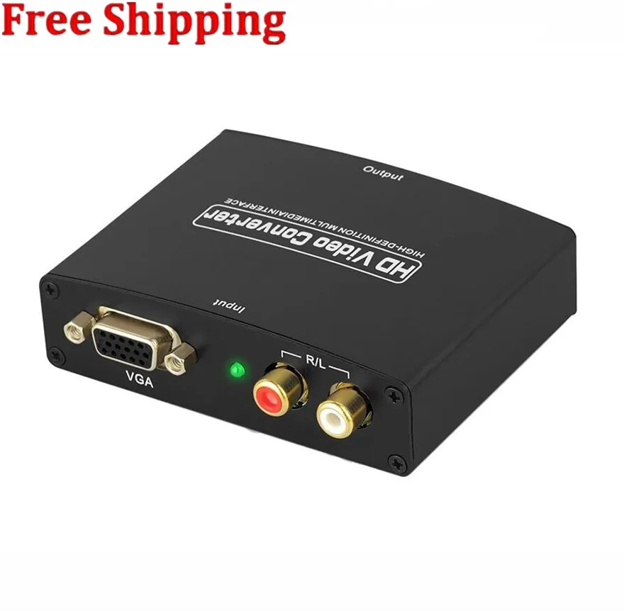 

VGA+ R/L VGA to HDMI Converter With Audio VGA2HDMI 1080P HD Audio AV Adapter Connector For Projector PC Laptop to HDTV