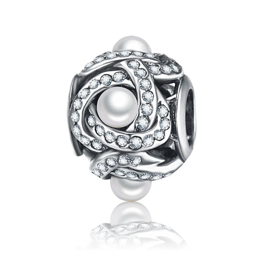 Pure 925 Sterling Silver Luminous Love Knot Pearl Charm Beads Fit Original Pandora Bracelets Statement Jewelry PSMB0923, Silver color
Pure 925 Sterling Silver Luminous Love Knot Pearl Charm Beads Fit Original Pandora Bracelets Statement Jewelry PSMB0923, Silver color