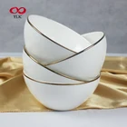 China manufacturer wholesale bone china golden rim porcelain bowl