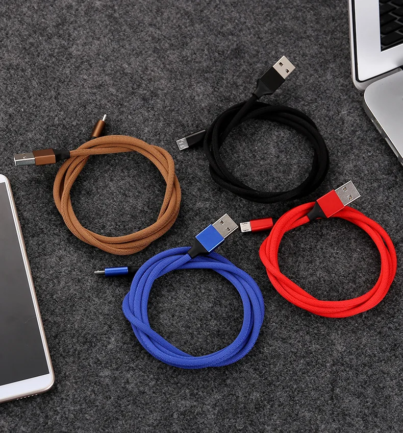 

New 2019 Fabric Braided 2.1A Fast Charging 1m 2m 3m USB 2.0 to 3.1 Type C Cable for Xiaomi Macbook With Box, White or required