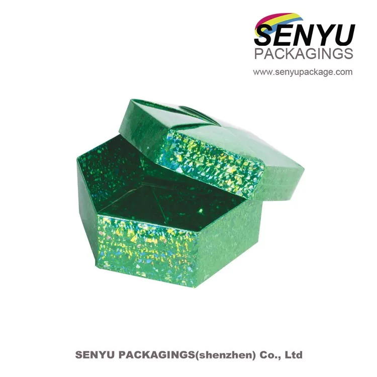 cmyk printing custom hexagon shaped box with glossy lamination