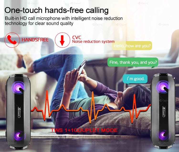 Portable Wireless Speaker LED glowing speaker Supported Blue-tooth/TWS/FM radio - ANKUX.COM