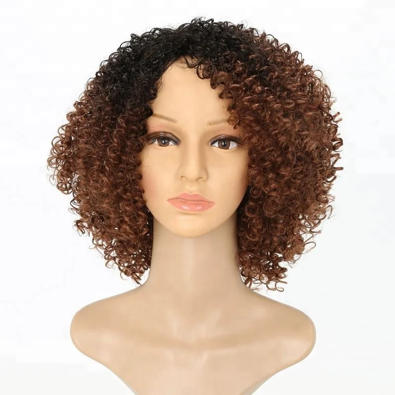 Stocks Heat Resistant Fiber 14 Short Ombre Brown Color Afro Kinky Curly High Temperature Synthetic Wigs
Stocks Heat Resistant Fiber 14 Short Ombre Brown Color Afro Kinky Curly High Temperature Synthetic Wigs
