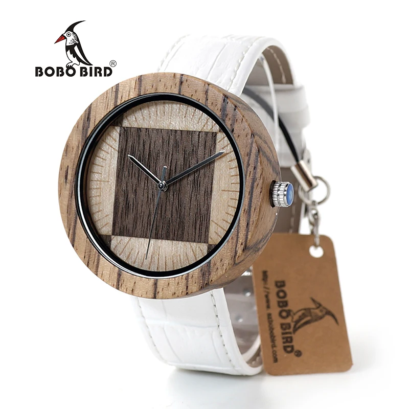 BOBO BIRD trendy natural zebra wood men wooden wristwatch with white leather strap, Picture
BOBO BIRD trendy natural zebra wood men wooden wristwatch with white leather strap, Picture