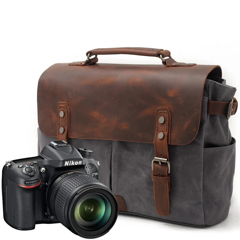 Hot sale water proof camera/video bags canvas with genuine leather vintage waterproof bag case video digital camera bag, Khaki,green,grey,black
Hot sale water proof camera/video bags canvas with genuine leather vintage waterproof bag case video digital camera bag, Khaki,green,grey,black