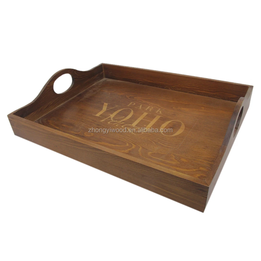 wholesale cheap pine wood unfinished serving tray wooden wine