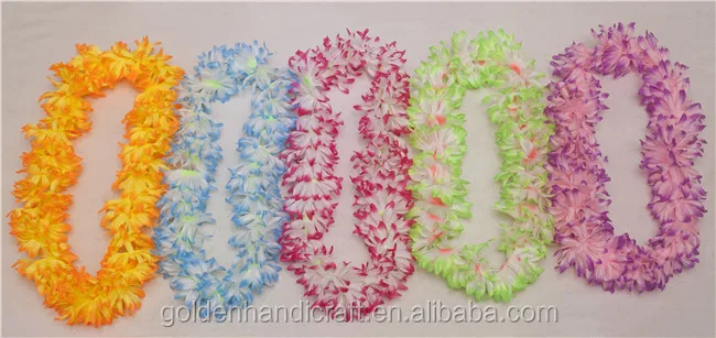 Wholesale Silk Flower Wreaths Hawaiian Necklace Leis