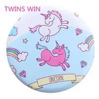 

Japan 2019 popular Wholesale cheap promotional high quality cute funny unicorn design mini hand glass mirror for girls 003