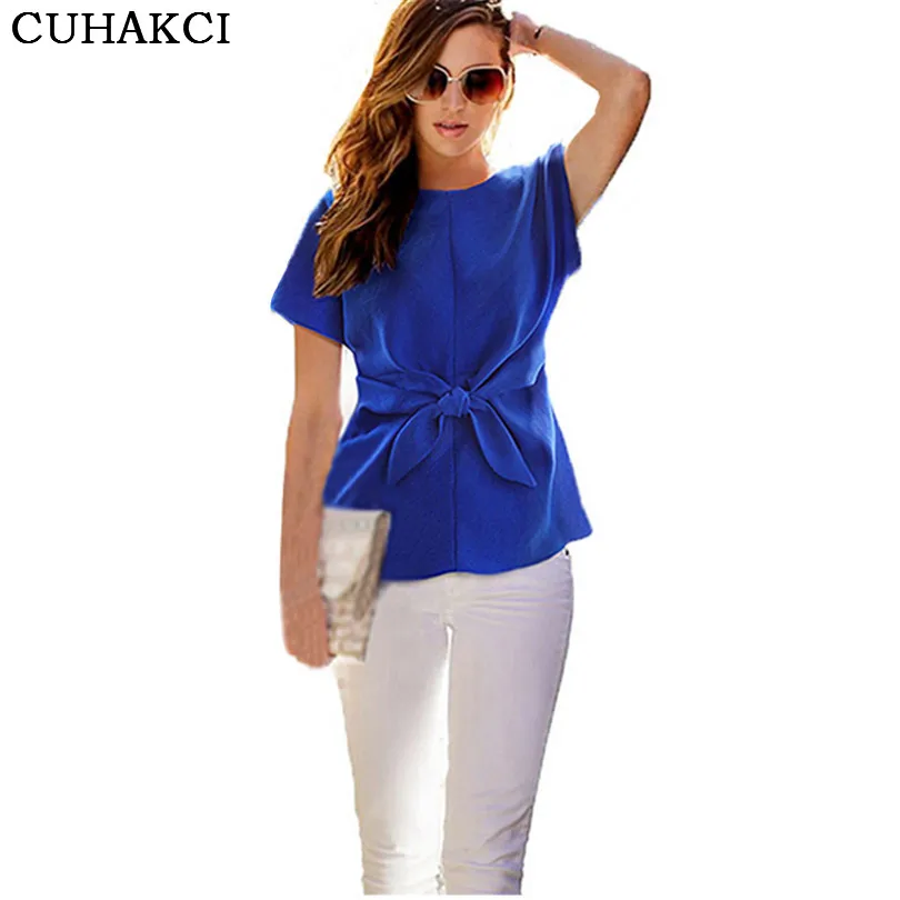 CUHAKCI Summer Style Shirts Short Sleeve Bow Casual Plus Size Chiffon Women Clothes Solid Loose Ladies Shirts Office Blusas, Blue,rose red,white
CUHAKCI Summer Style Shirts Short Sleeve Bow Casual Plus Size Chiffon Women Clothes Solid Loose Ladies Shirts Office Blusas, Blue,rose red,white