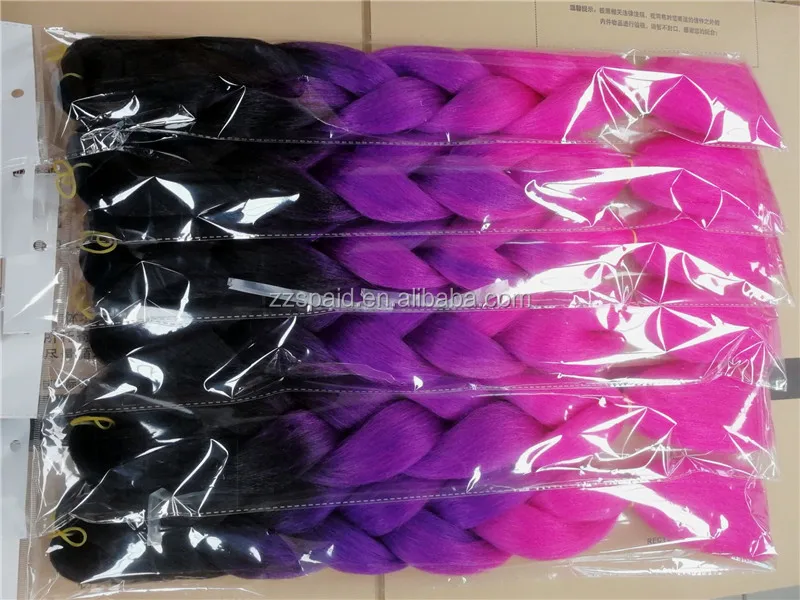 Wholesale african women hair attachment for braids 80 colors 24 inch ombre color jumbo braid synthetic braiding hair extension