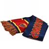 Jacquard fashion sport wholesale soccer 3d embroidered custom logo scarf