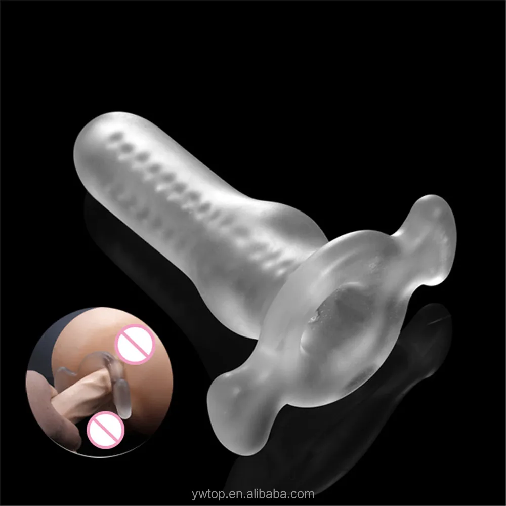 투명 TPE 다기능 중공 항문 딜도 모양 230 그램 엉덩이 플러그 항문 섹스 장난감