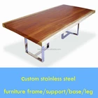 T shape stainless steel leg for Maple wood top massive table