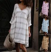 2019 New Arrival Summer explosion striped V-neck long sleeve mid-length dress plus size sundress S-5XL
2019 New Arrival Summer explosion striped V-neck long sleeve mid-length dress plus size sundress S-5XL