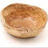 Eco-friendly Large Round Big Root Wooden Salad Serving Bowl for Kitchen