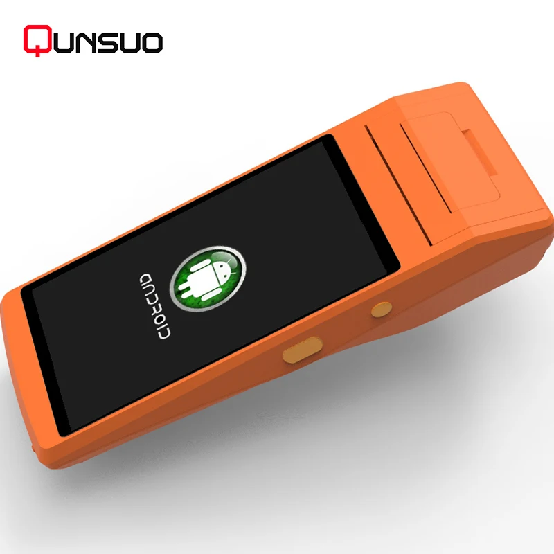 Qunsuo PDA 5501 Fingerprint Scanner de código de Barras PDA Android com Mini Impressora