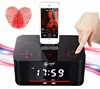 Hot A8 Touch Radio Alarm Clock Bluetooth Speaker with docking System,Portable Dock Station Stereo A8 FM AUX NFC Dual USB speaker