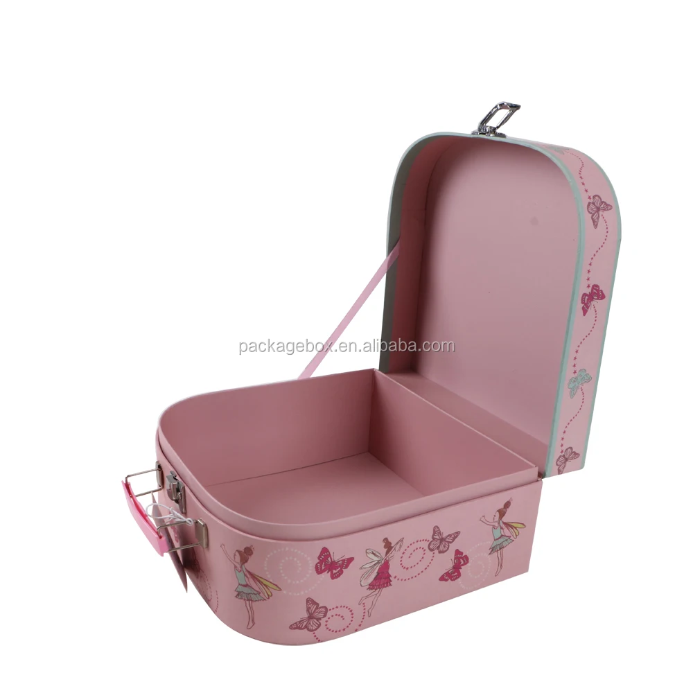 custom small cardboard suitcase gift box toy travel suitcase