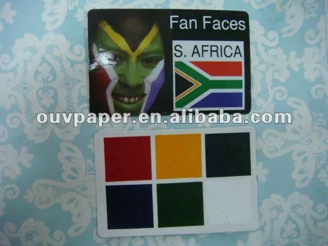 HOT Sporting Colorful Face Paint Card