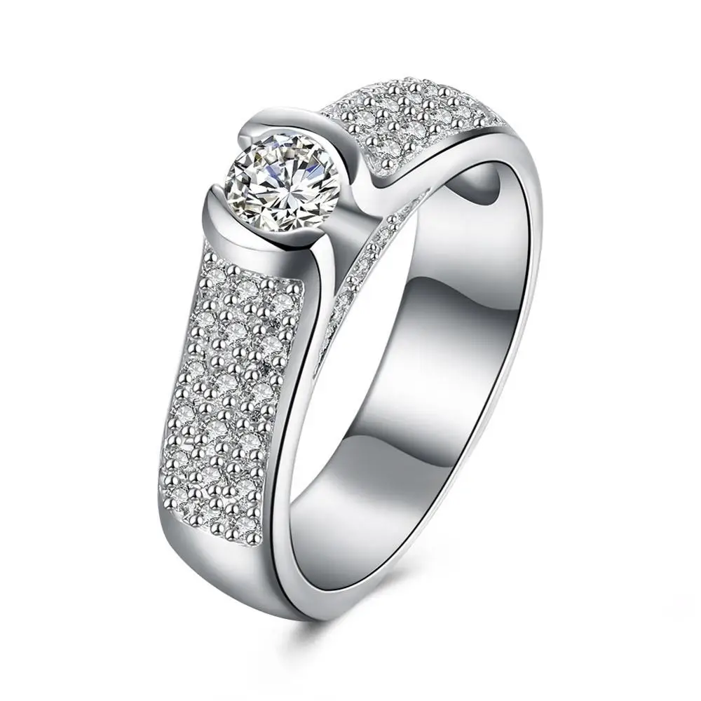 Trendy 925 Sterling Silver CZ Wedding Ring Unique Engagement Ring for Women, As pictures
Trendy 925 Sterling Silver CZ Wedding Ring Unique Engagement Ring for Women, As pictures