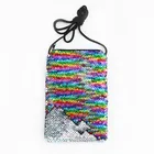 Crossbody Sequin Zipper Purse Bag Drawstring Mini Mobile Phone Coin Bag