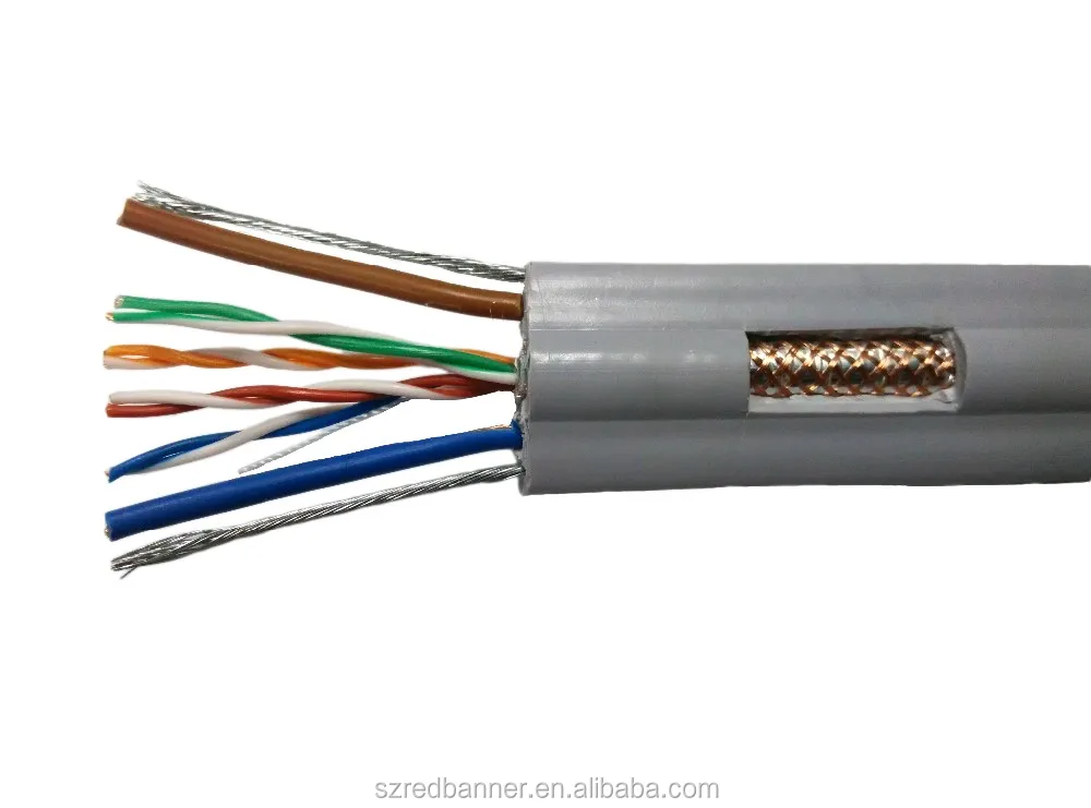 Elevator Flat Cable For Cctv Camera With Power And Messenger Cat E Cctv