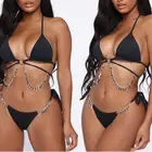 2019 Fashion Hot Sell Swimwear Two Piece Sexy Women Swim Suits Triangle Top Thong Bikini