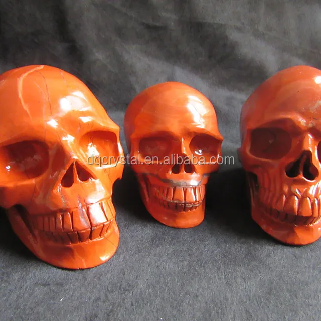 mysterious engraving red jasper crystal skulls,gift skulls