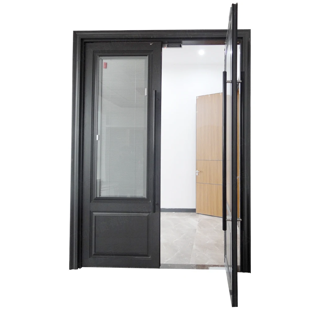 Cheap price aluminium glass double entry doors