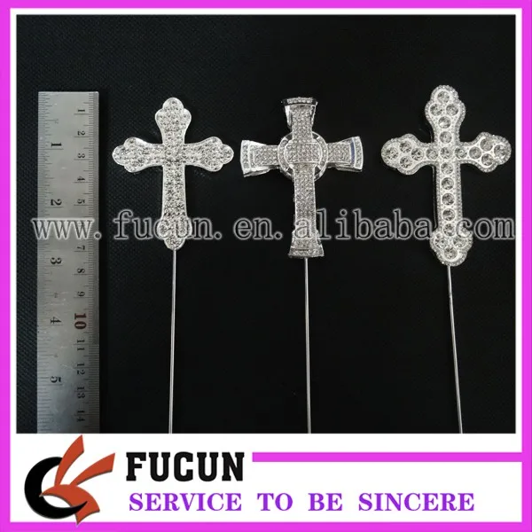 rhinestone cross cake topper 7cm-8cm.jpg