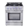 Hyxion 30 Inch Gas Used Cooking Range with Blue Porcelain Oven