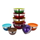 Colorful Stainless Steel Mixing Bowl Set Salad Bowl Set High Quality Mixing Bowl