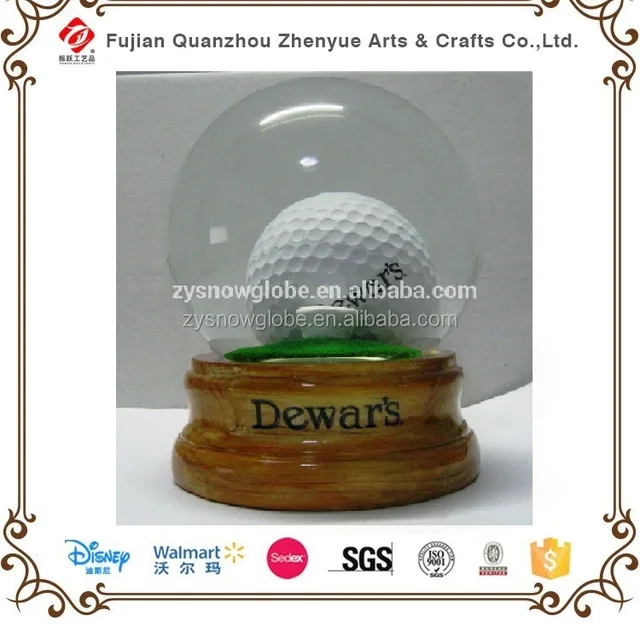 custom golf resin glass snow globe,funny sports decoration water