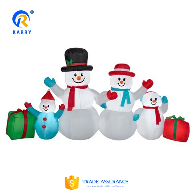 2017 hot sale big inflatable snowman family, christmas