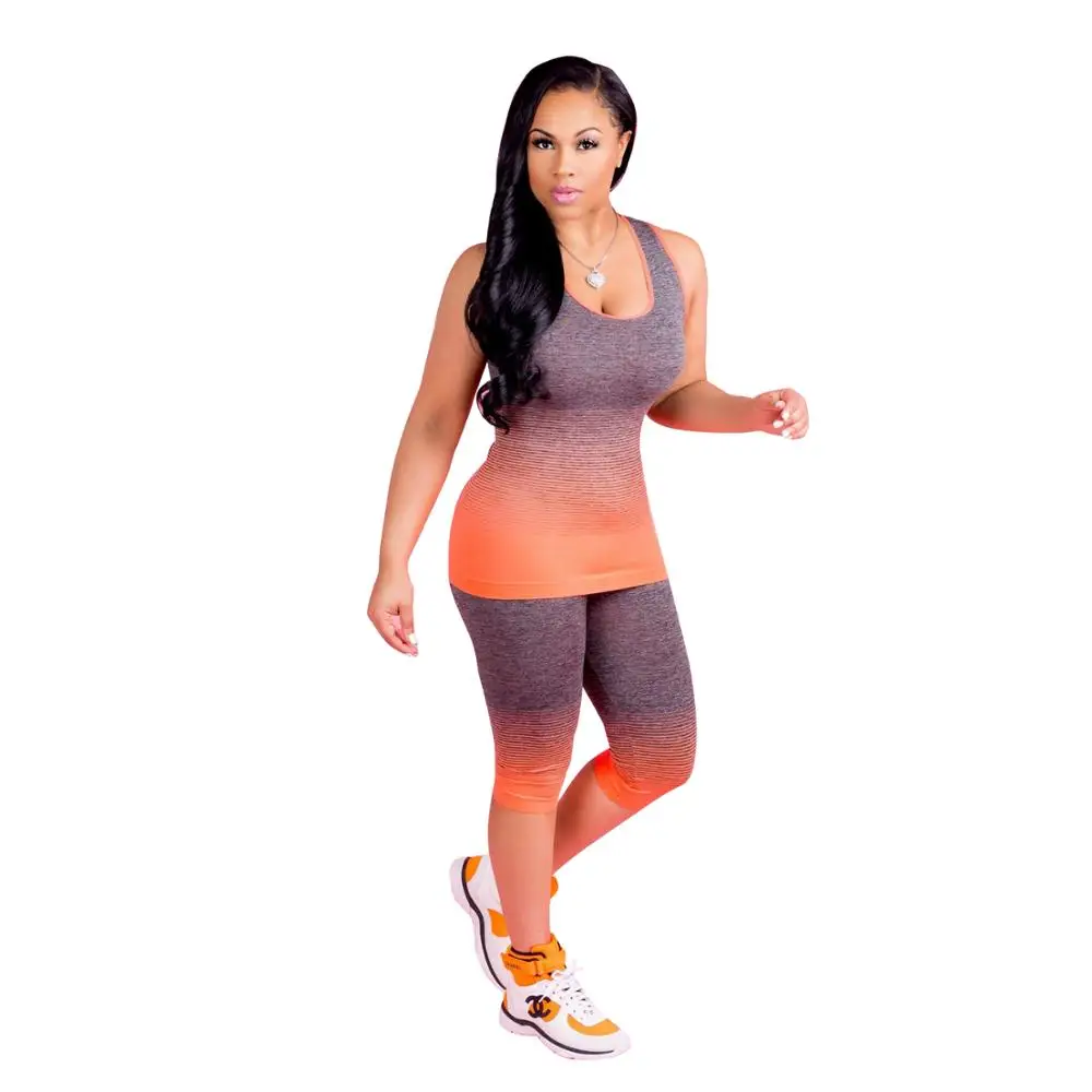 8931 gradient ramp sport vestathletic clothing women tracksuit set 2018, Black;gray
8931 gradient ramp sport vestathletic clothing women tracksuit set 2018, Black;gray