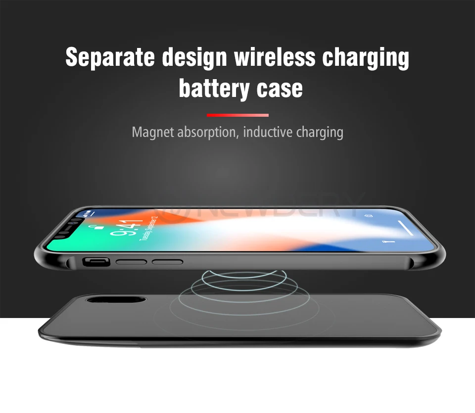 Newest 5000mAh wireless external power case for iPhone X Xs XR Max 5500mAh Wireless charger case for iPhone power bank case - ANKUX.COM