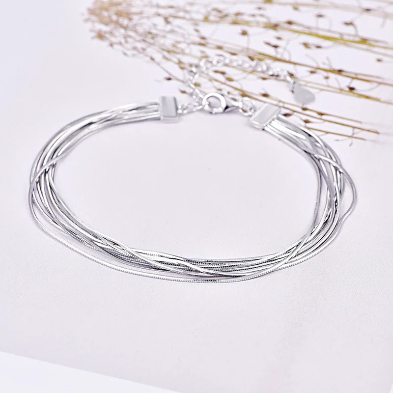 925 silver jewelry 7-line bracelet women's simple multi-layer chain bracelet fashion creative hand accessories
925 silver jewelry 7-line bracelet women's simple multi-layer chain bracelet fashion creative hand accessories