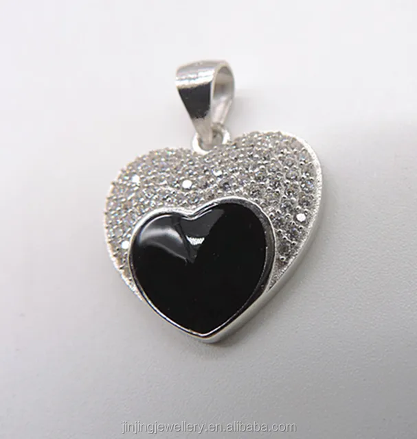 fashion jewelry crystal copper heart shape pendant necklace
