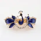 New Selling Women Colorful Rhinestone Peacock Flower Hair Clip