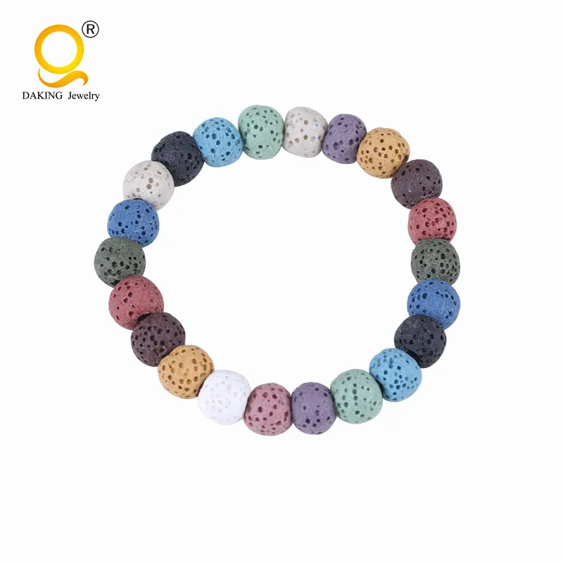 8mm colorful lava rock beads stone bracelet
8mm colorful lava rock beads stone bracelet