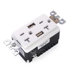 USA Dual USB Port Wall Socket Charger AC Power Receptacle Outlet Plate Panel