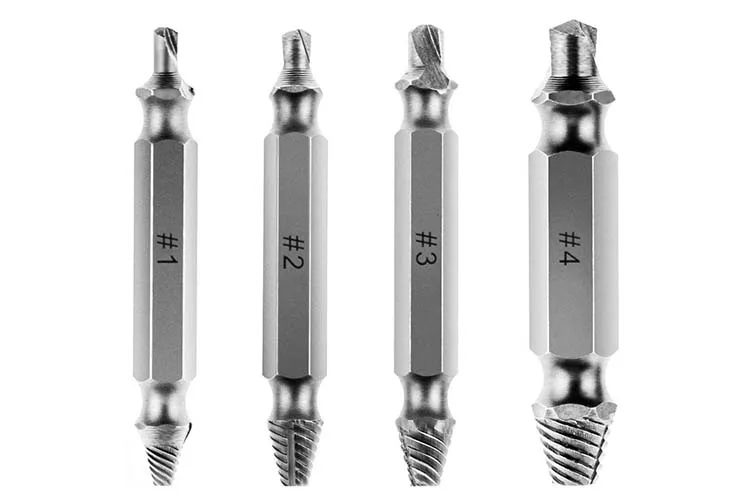 4Pcs Speed Out Damaged Broken Screw Extractor and Remover Set for Broken Bolt Stud Damaged Screw Remove