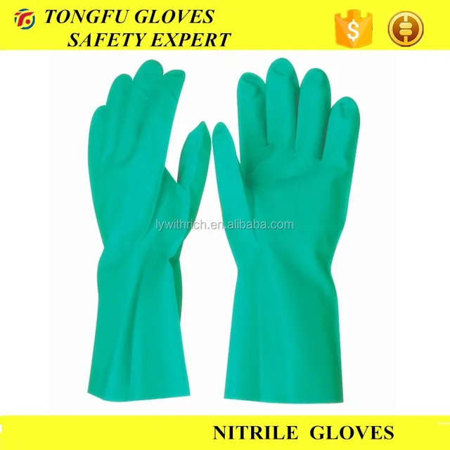 china tf long cuff nitrile gloves chemical working safety gloves