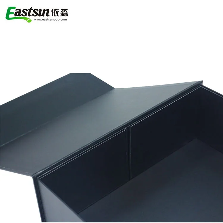custom printed foldable cardboard paper gift black box packaging