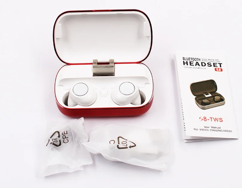 S8 TWS Bluetooth Earbuds Wireless Noise Cancelling Black Wireless Earbuds Sweatproof Wireless Earphones - ANKUX.COM