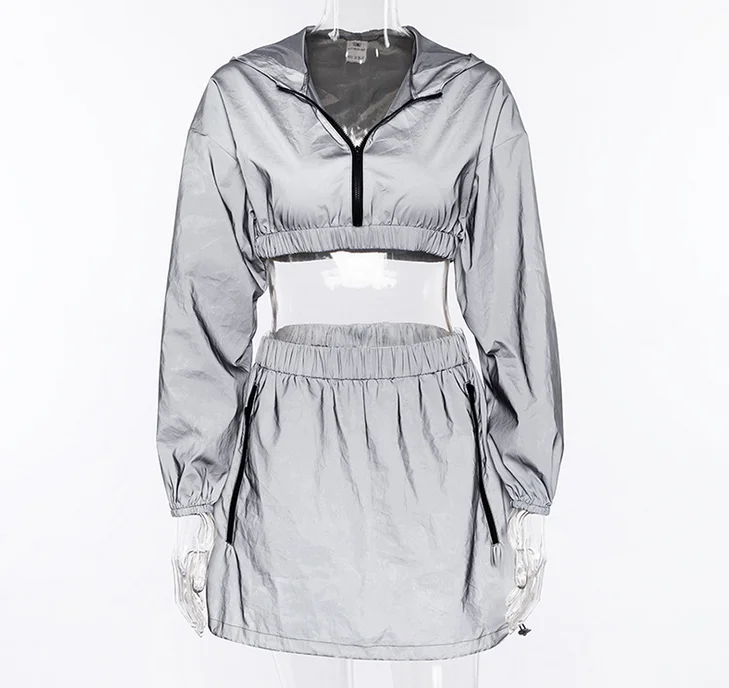 X86996B 2 piece women Reflective clothes suit ladies matching clothing sets, As pictures
X86996B 2 piece women Reflective clothes suit ladies matching clothing sets, As pictures